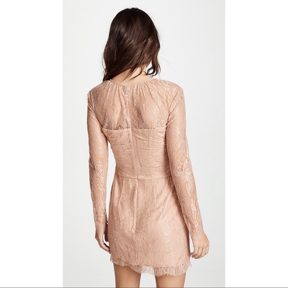 Alice McCall Not Your Girl Twist Sheer Lace Mini Dress Blush Pink Tan Cocktail - Picture 2 of 7